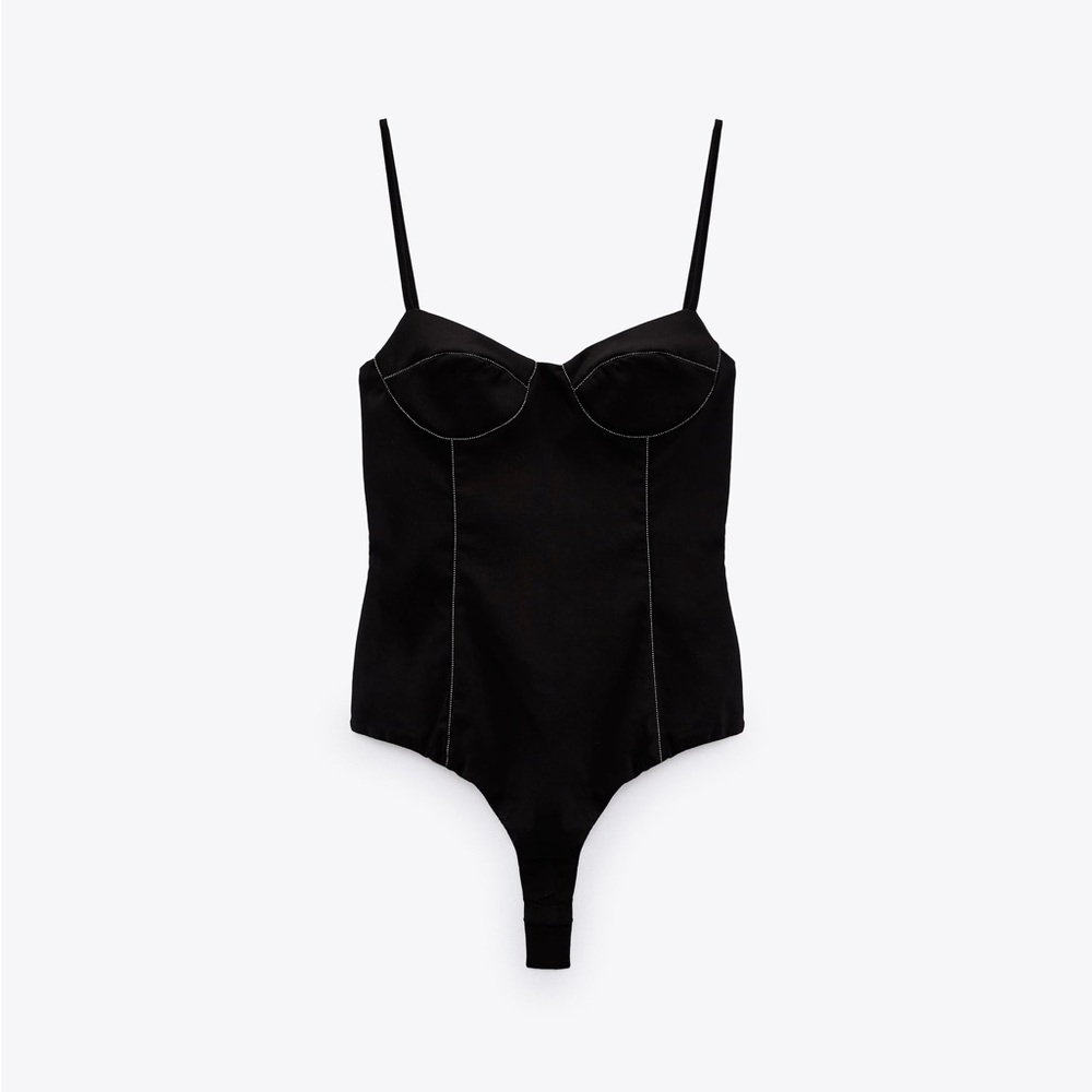NWT! ZARA corsetry-inspired bodysuit S